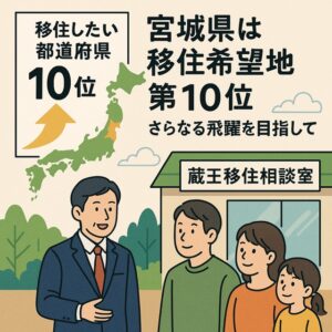 宮城県は移住希望地ランキング第10位 – さらなる飛躍を目指して、蔵王町からの挑戦 サムネイル画像