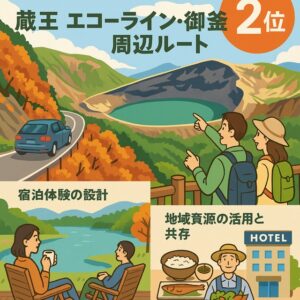 🏞️ 宮城・蔵王「エコーライン・御釜周辺ルート」が絶景ドライブ2位に選出 サムネイル画像