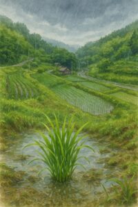 宮城県 梅雨入り──雨とともに育つガイアファームの棚田 サムネイル画像