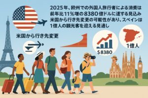 欧州での外国人旅行者による消費、2025年は11％増の予測、米国から行き先変更の可能性、スペインは1億人に達する見込み　ー世界旅行ツーリズム協議会 サムネイル画像