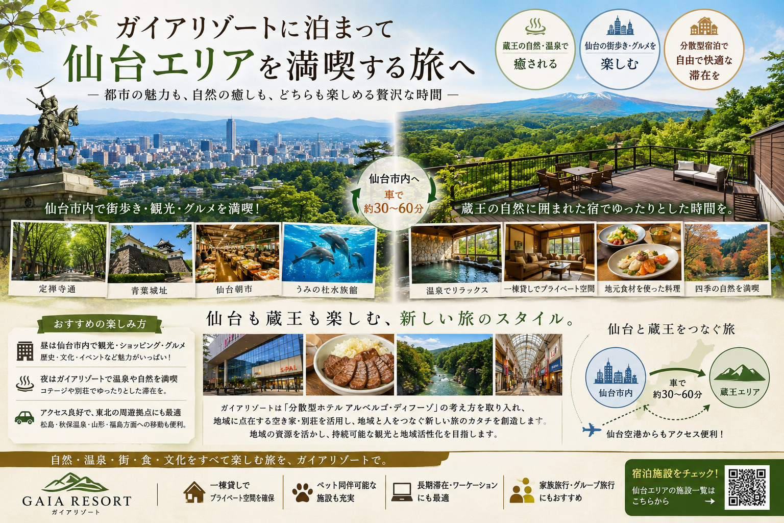 ガイアリゾートに宿泊して、仙台エリアを楽しむ新しい旅のスタイル画像1